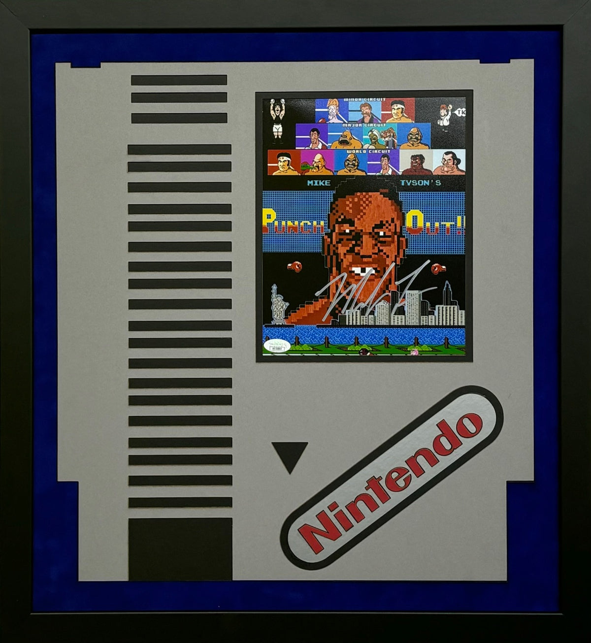 Punch-Out Mike Tyson Hand Signed Autographed 8x10 Photo Custom Framed & Suede Matted with 3D Nintendo Designs JSA COA