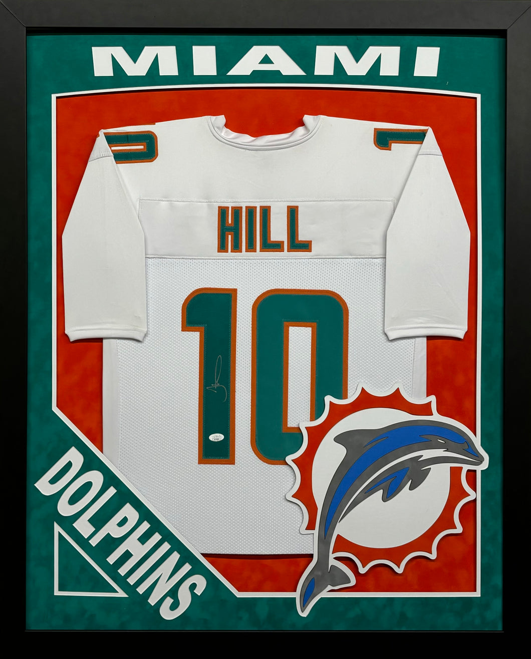 Miami Dolphins Tyreek Hill Hand Signed Autographed Custom White Jersey Prime Time Sports Framing