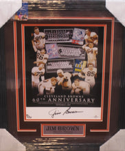 Load image into Gallery viewer, Cleveland Browns Jim Brown Signed 11x14 Cleveland Browns 60th Anniversary Collage Poster Framed &amp; Matted with COA