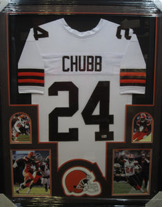 Cleveland Browns Nick Chubb Signed Jersey Framed & Matted with BECKETT COA