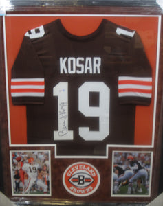 Cleveland Browns Bernie Kosar Signed Jersey Framed & Suede Matted with PSA COA