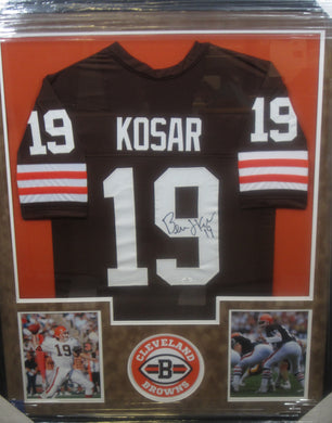 Cleveland Browns Bernie Kosar Signed Jersey Framed & Suede Matted with COA