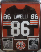 Load image into Gallery viewer, Cleveland Browns Dante Lavelli Signed Jersey with &quot;Gluefingers&quot; &amp; HOF 1975 Inscriptions Framed &amp; Suede Matted with JSA COA