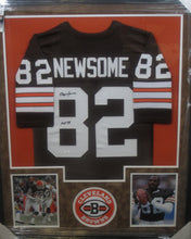 Load image into Gallery viewer, Cleveland Browns Ozzie Newsome Signed Jersey with HOF 99 Inscription Framed &amp; Suede Matted with JSA COA