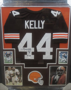 Cleveland Browns Leroy Kelly Signed Jersey with H.O.F 94 Inscription Framed & Matted with JSA COA
