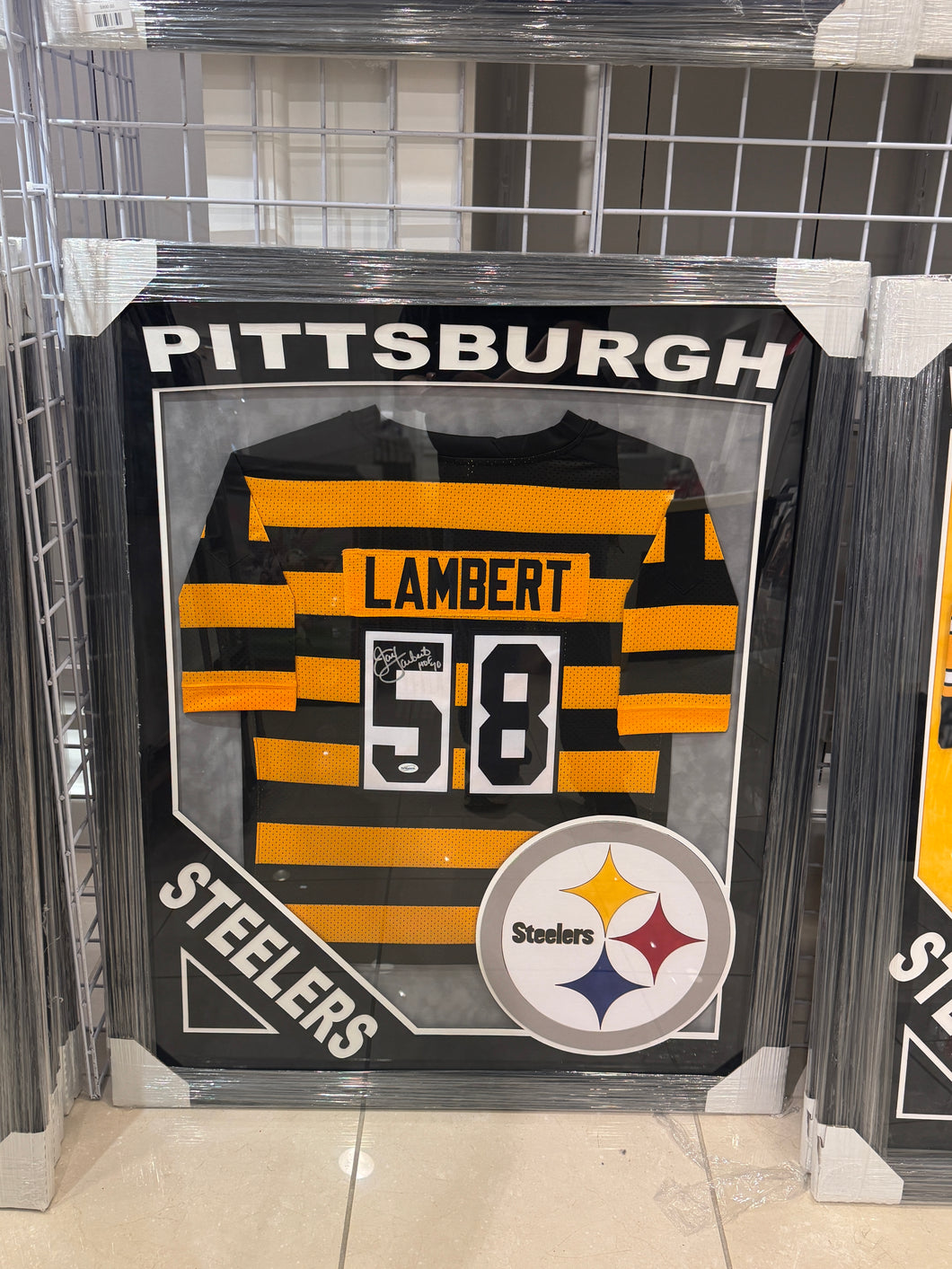 Pittsburgh Steelers Jack Lambert Hand Signed Autographed Jersey Custom Framed Total Sports COA