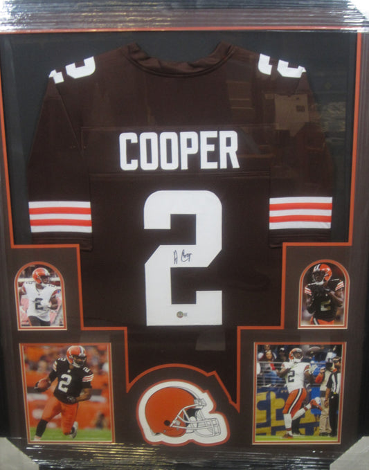 Cleveland Browns Amari Cooper Hand Signed Autographed Custom Brown Jersey Framed & Matted with BECKETT COA