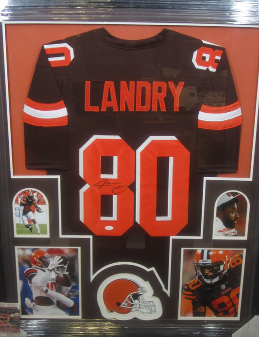 Cleveland Browns Jarvis Landry Hand Signed Autographed Custom Jersey Framed & Matted Jersey with JSA COA
