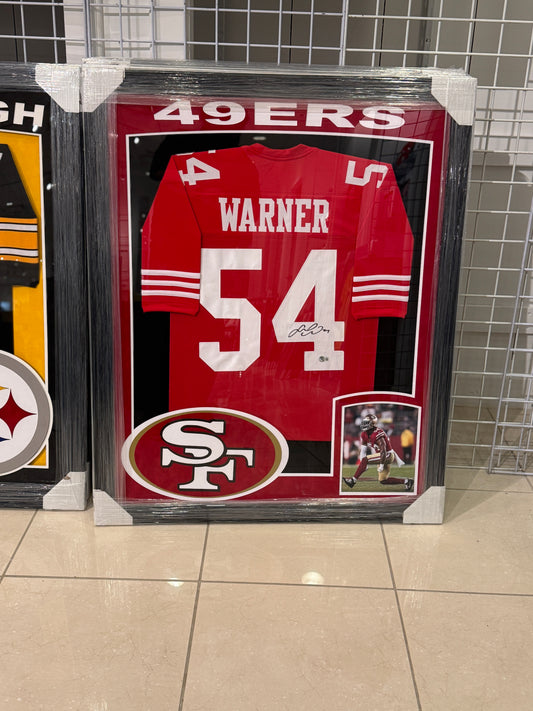 San Francisco 49ers Fred Warner Hand Signed Autographed Jersey Custom Framed BECKETT COA