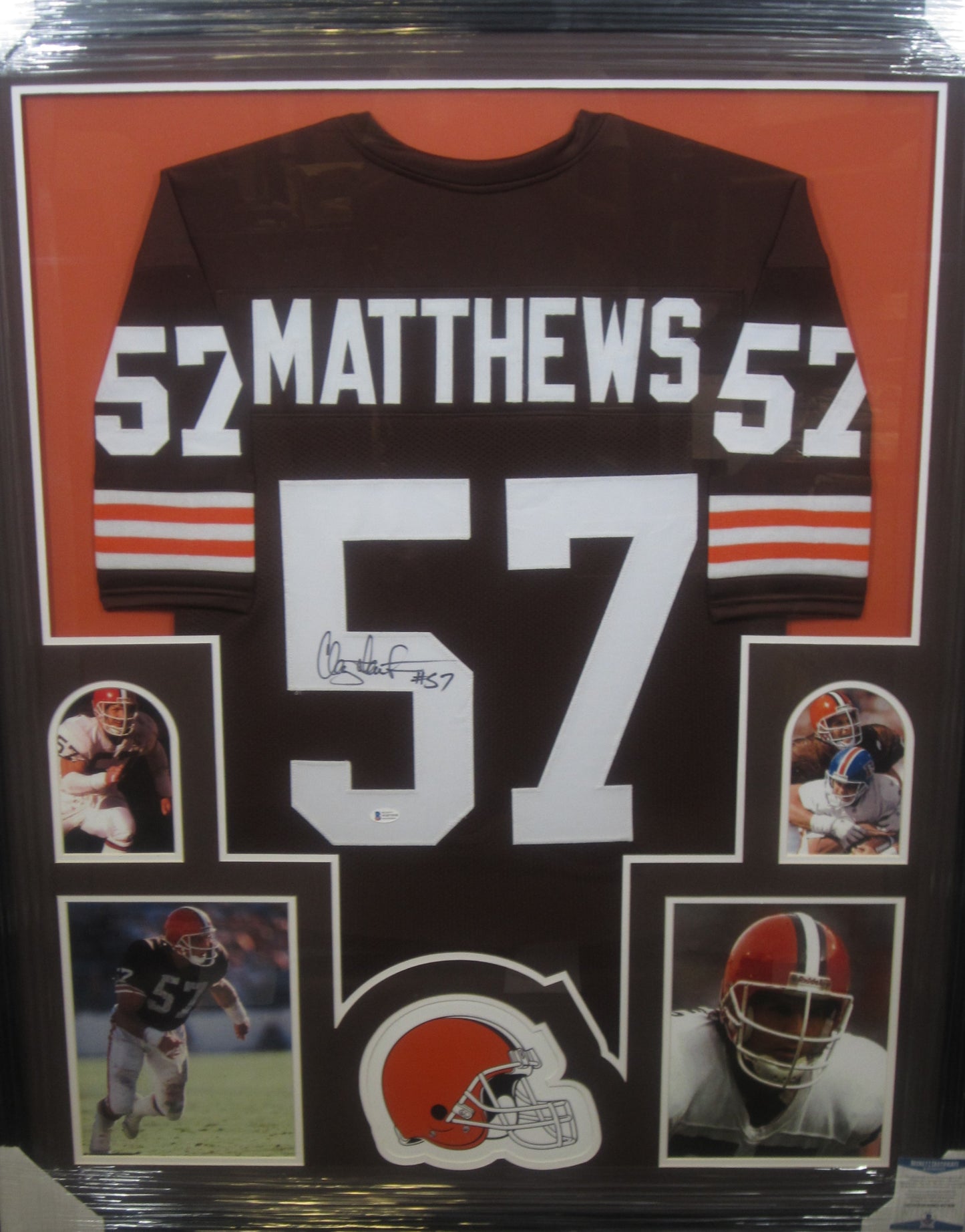 Cleveland Browns Clay Matthews Hand Signed Autographed Custom Brown Jersey Framed & Matted with BECKETT COA