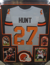 Load image into Gallery viewer, Cleveland Browns Kareem Hunt SIGNED Framed Matted Jersey With JSA COA