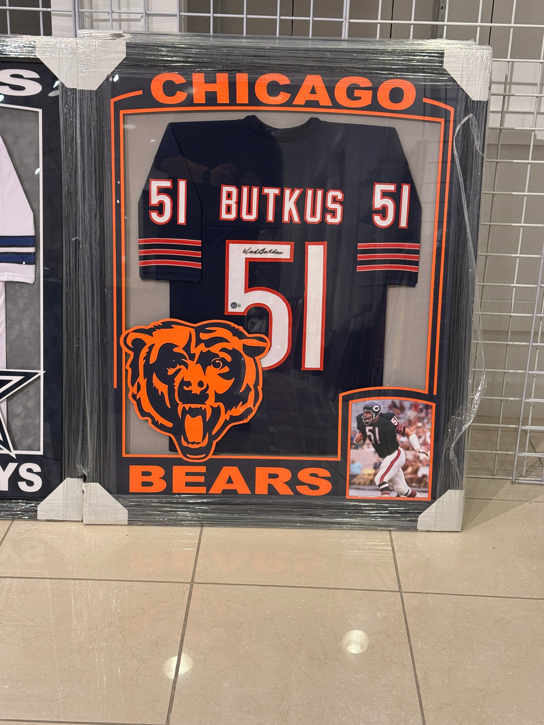 Chicago Bears Dick Butkus Hand Signed Autographed Jersey Custom Framed BECKETT COA