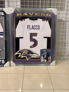 Baltimore Ravens Joe Flacco Hand Signed Autographed Jersey Custom Framed JSA COA