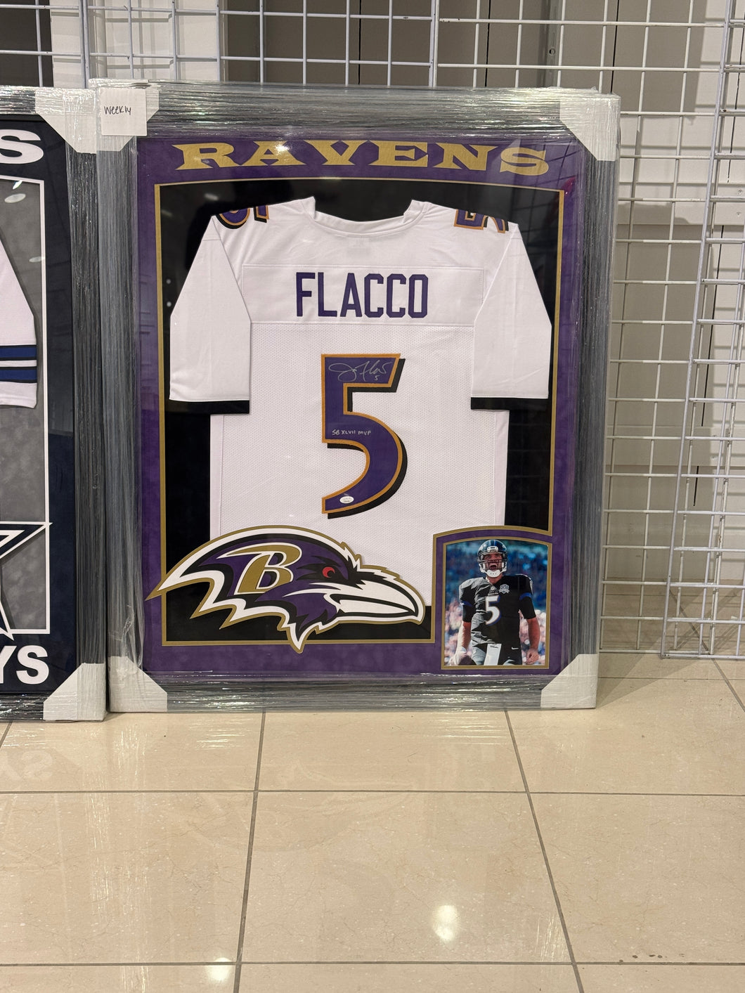 Baltimore Ravens Joe Flacco Hand Signed Autographed Jersey Custom Framed JSA COA