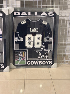 Dallas Cowboys CeeDee Lamb Hand Signed Autographed Jersey Custom Framed FANATICS COA