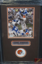 Load image into Gallery viewer, Cleveland Browns Eddie Johnson SIGNED Framed Matted 8x10 Photo With COA