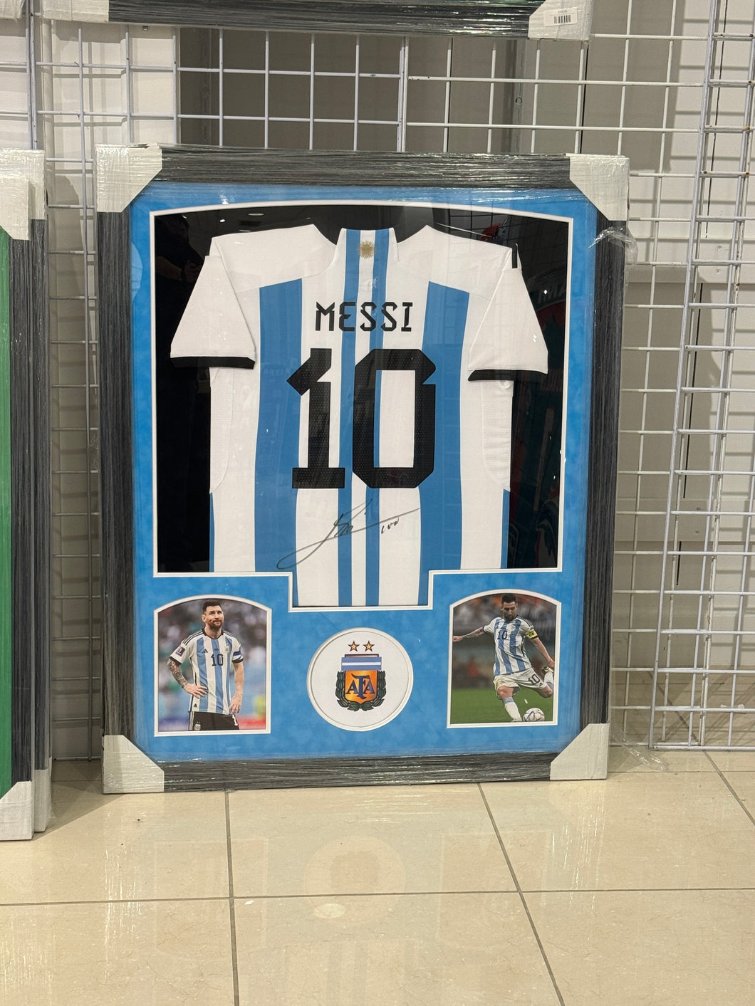 Argentina Lionel Messi Hand Signed Autographed Jersey Custom Framed