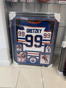 Edmonton Oilers Wayne Gretzky Hand Signed Autographed Jersey Custom Framed Five Star COA
