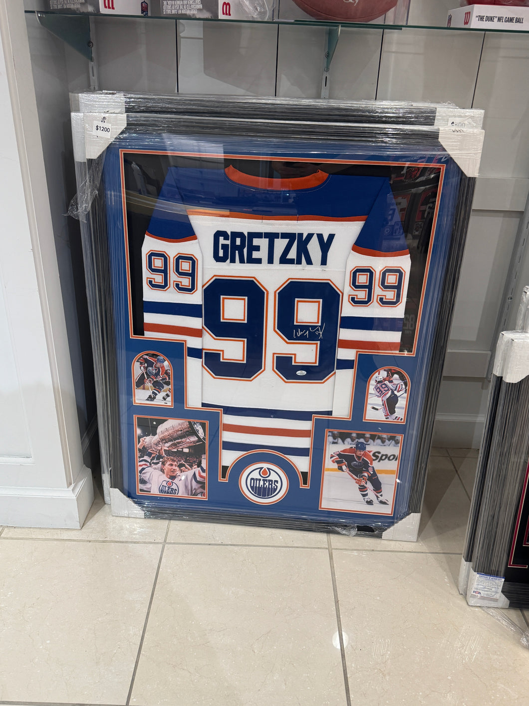 Edmonton Oilers Wayne Gretzky Hand Signed Autographed Jersey Custom Framed Five Star COA