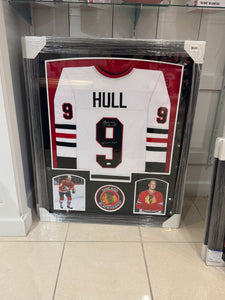Chicago Blackhawks Bobby Hull Hand Signed Autographed Jersey Custom Framed JSA COA