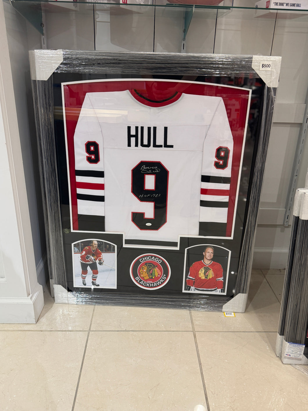 Chicago Blackhawks Bobby Hull Hand Signed Autographed Jersey Custom Framed JSA COA