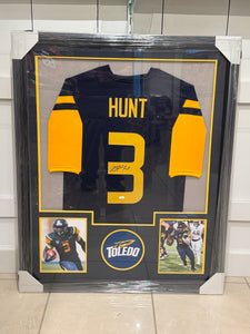 Toledo Rockets Kareem Hunt Hand Signed Autographed Jersey Custom Framed JSA COA