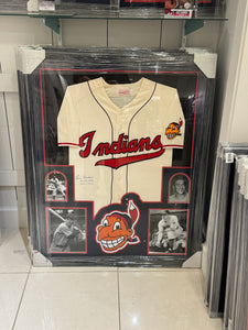 Cleveland Indians Lou Boudreau Hand Signed Autographed Jersey Custom Framed
