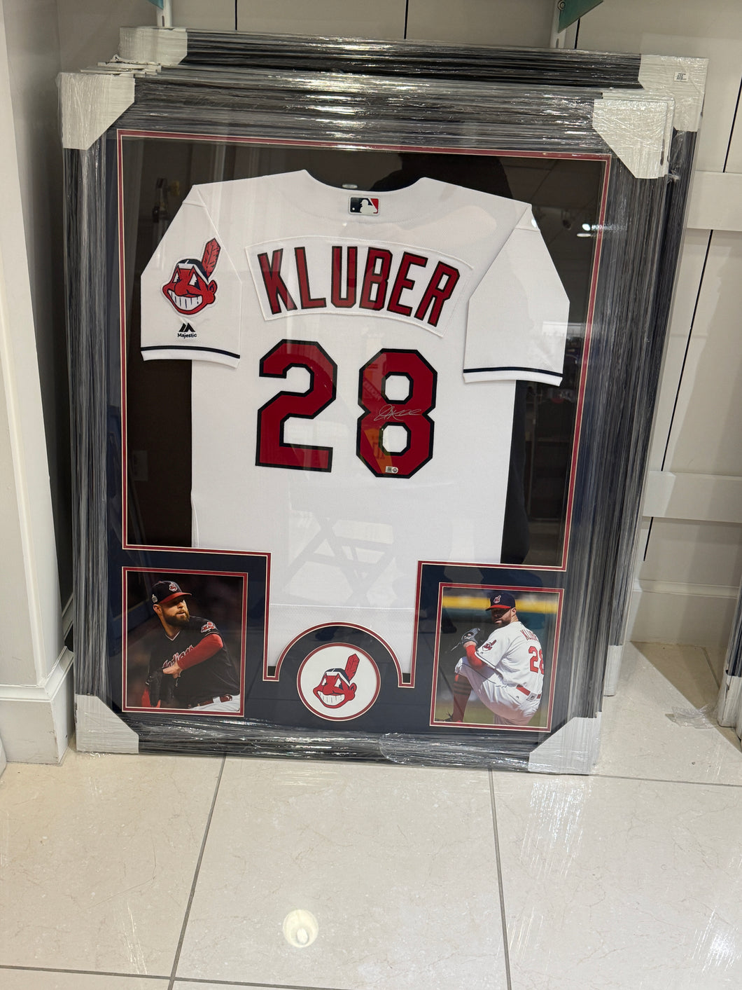 Cleveland Indians Corey Kluber Hand Signed Autographed Jersey Custom Framed COA