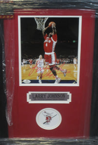 UNLV Rebels Larry Johnson Signed 8x10 Photo Framed & Matted with COA