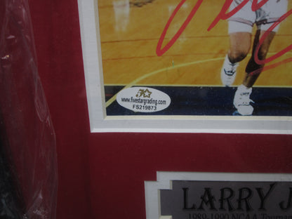 UNLV Rebels Larry Johnson Signed 8x10 Photo Framed & Matted with COA