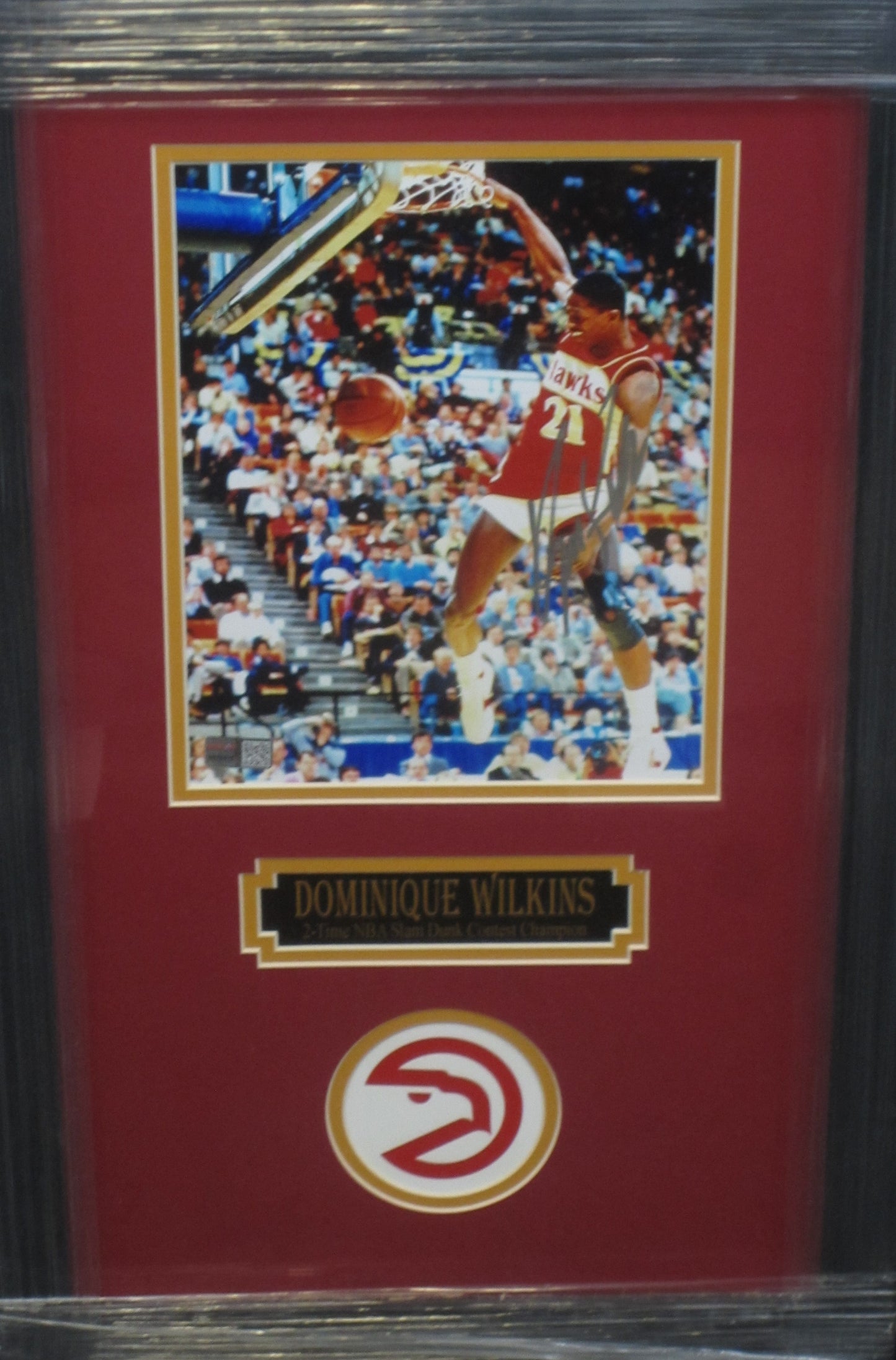 Atlanta Hawks Dominique Wilkins Hand Signed Autographed 8x10 Photo Custom Framed & Matted with TRISTAR COA