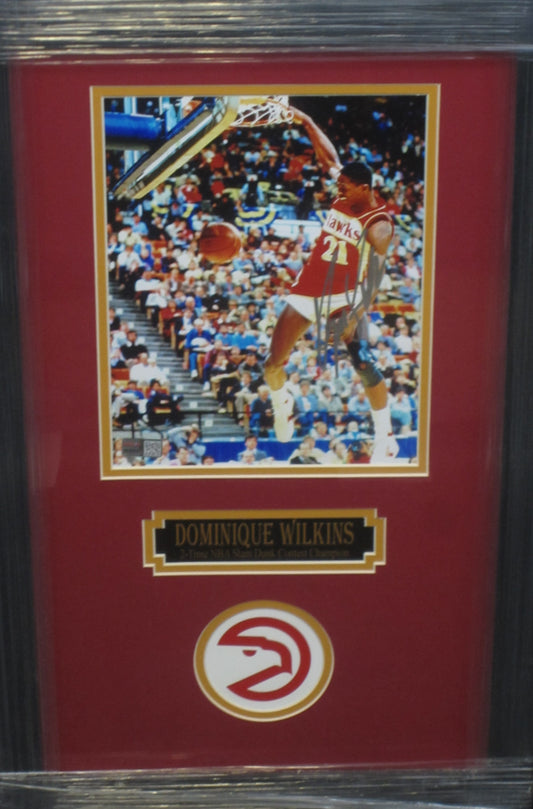 Atlanta Hawks Dominique Wilkins Hand Signed Autographed 8x10 Photo Custom Framed & Matted with TRISTAR COA