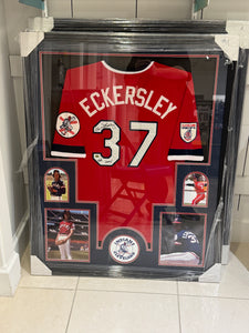 Cleveland Indians Dennis Eckersley Hand Signed Autographed Jersey Custom Framed COA