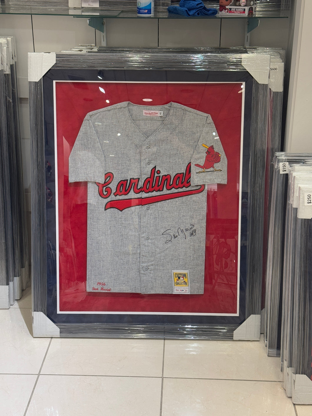 St. Louis Cardinals Stan Musial Hand Signed Autographed Jersey Custom Framed COA