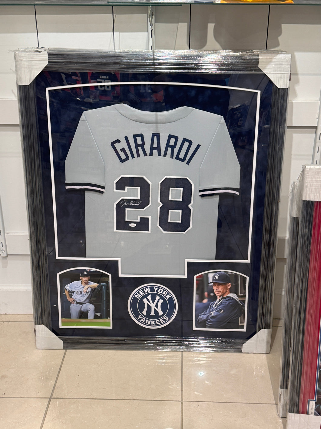 New York Yankees Joe Girardi Hand Signed Autographed Jersey Custom Framed COA