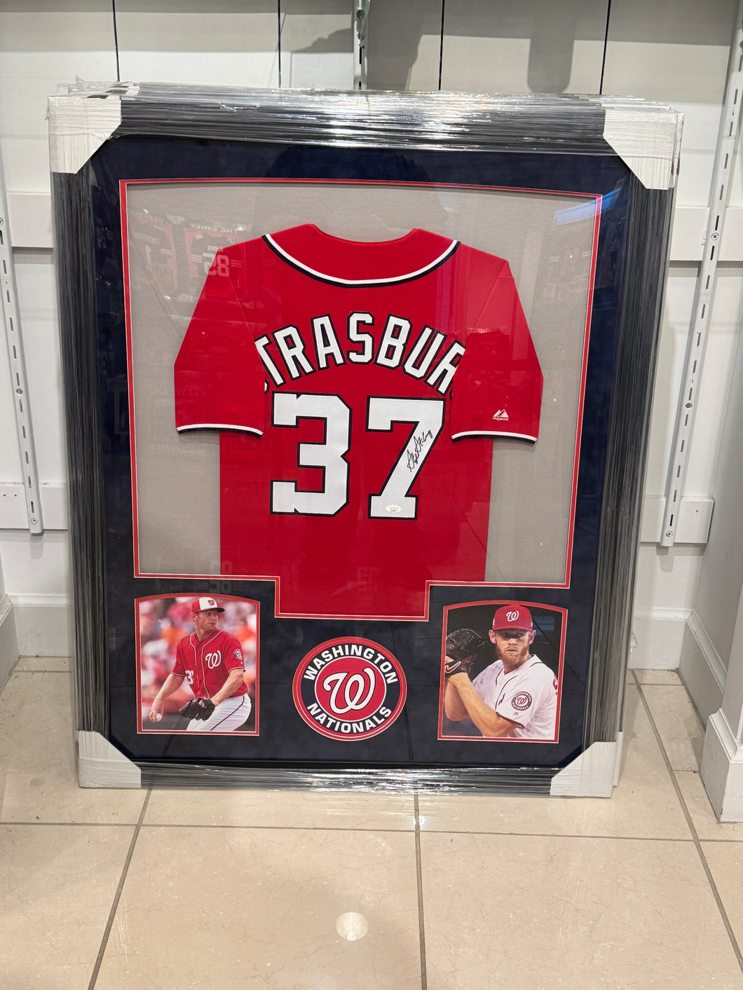 Washington Nationals Stephen Strasburg Hand Signed Autographed Jersey Custom Framed COA