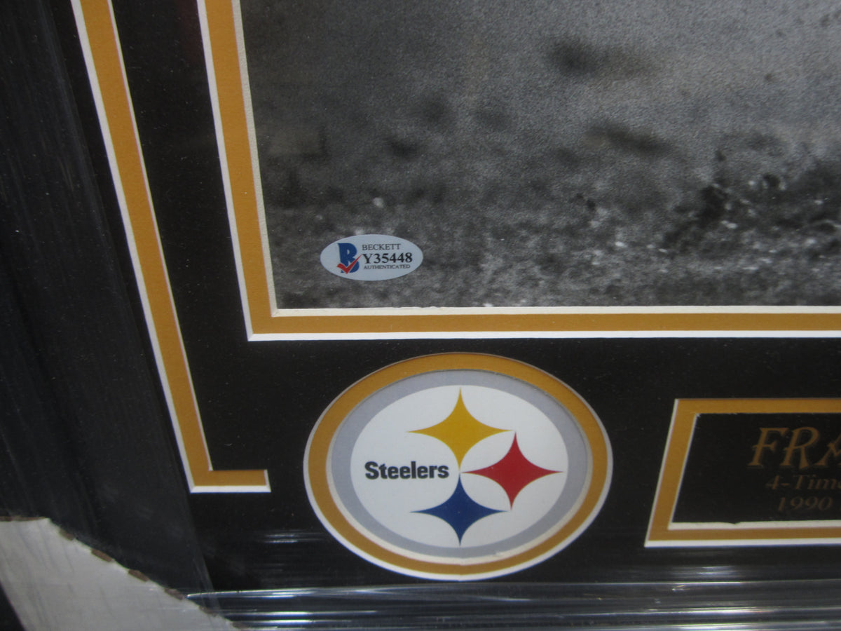 Pittsburgh Steelers Franco Harris Signed 16x20 Photo with HOF 90 Inscription Framed & Matted with BECKETT COA