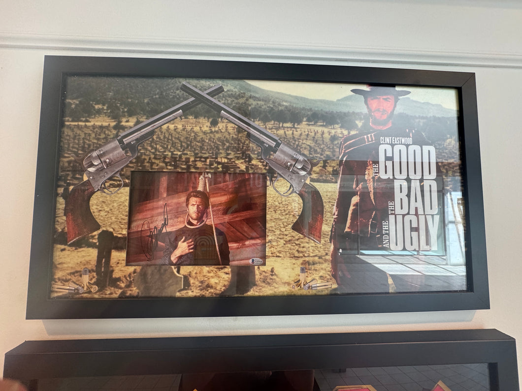 Clint Eastwood Hand Signed Autographed Custom Framed Photo COA