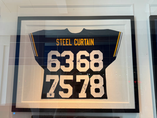 Pittsburgh Steelers Steel Curtain Hand Signed Autographed Jersey Custom Framed COA