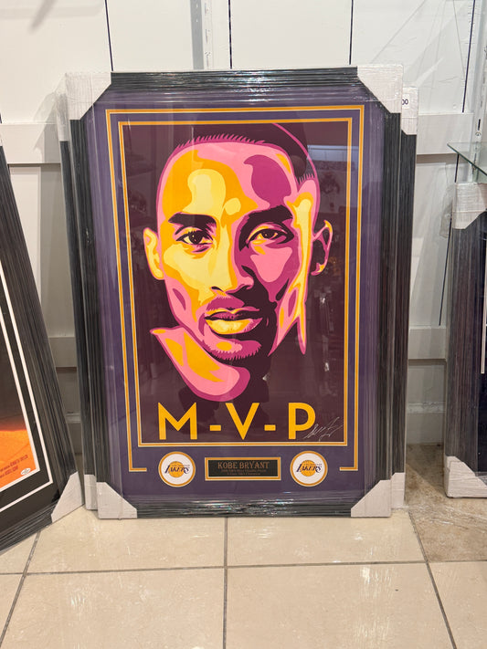 Los Angeles Lakers Kobe Bryant Hand Signed Autographed Poster Custom Framed COA