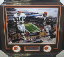 Load image into Gallery viewer, Cleveland Browns Kevin Mack &amp; Ernest Byner SIGNED Framed Matted 16x20 Photo With COA