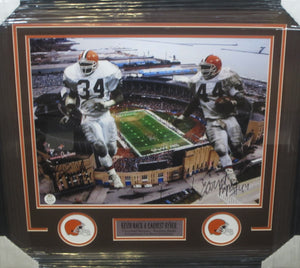 Cleveland Browns Kevin Mack & Ernest Byner SIGNED Framed Matted 16x20 Photo With COA