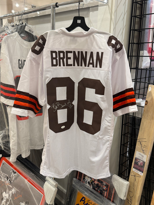Cleveland Browns Brian Brennan Hand Signed Autographed Custom White Jersey JSA COA