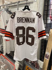 Cleveland Browns Brian Brennan Hand Signed Autographed Custom White Jersey JSA COA