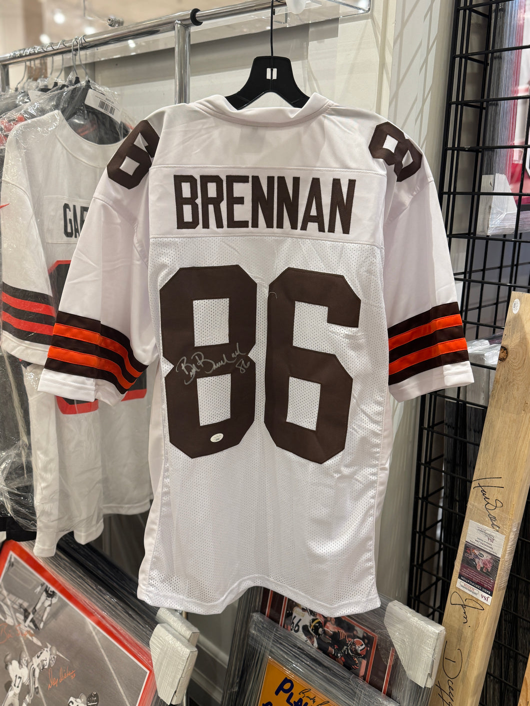 Cleveland Browns Brian Brennan Hand Signed Autographed Custom White Jersey JSA COA