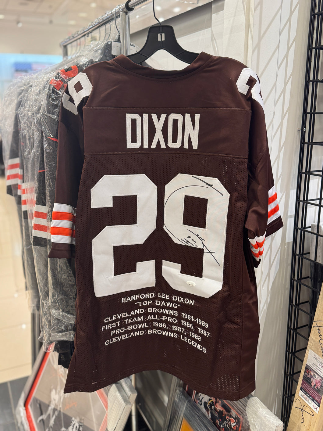 Cleveland Browns Hanford Dixon Hand Signed Autographed Custom STAT Jersey JSA COA