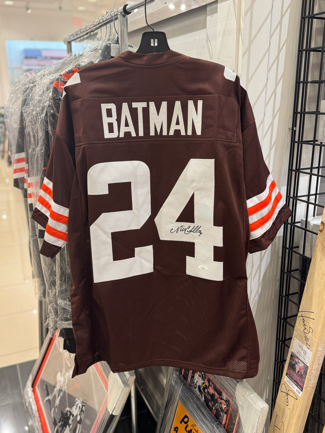 Cleveland Browns Nick Chubb Hand Signed Autographed Custom BATMAN Jersey JSA COA