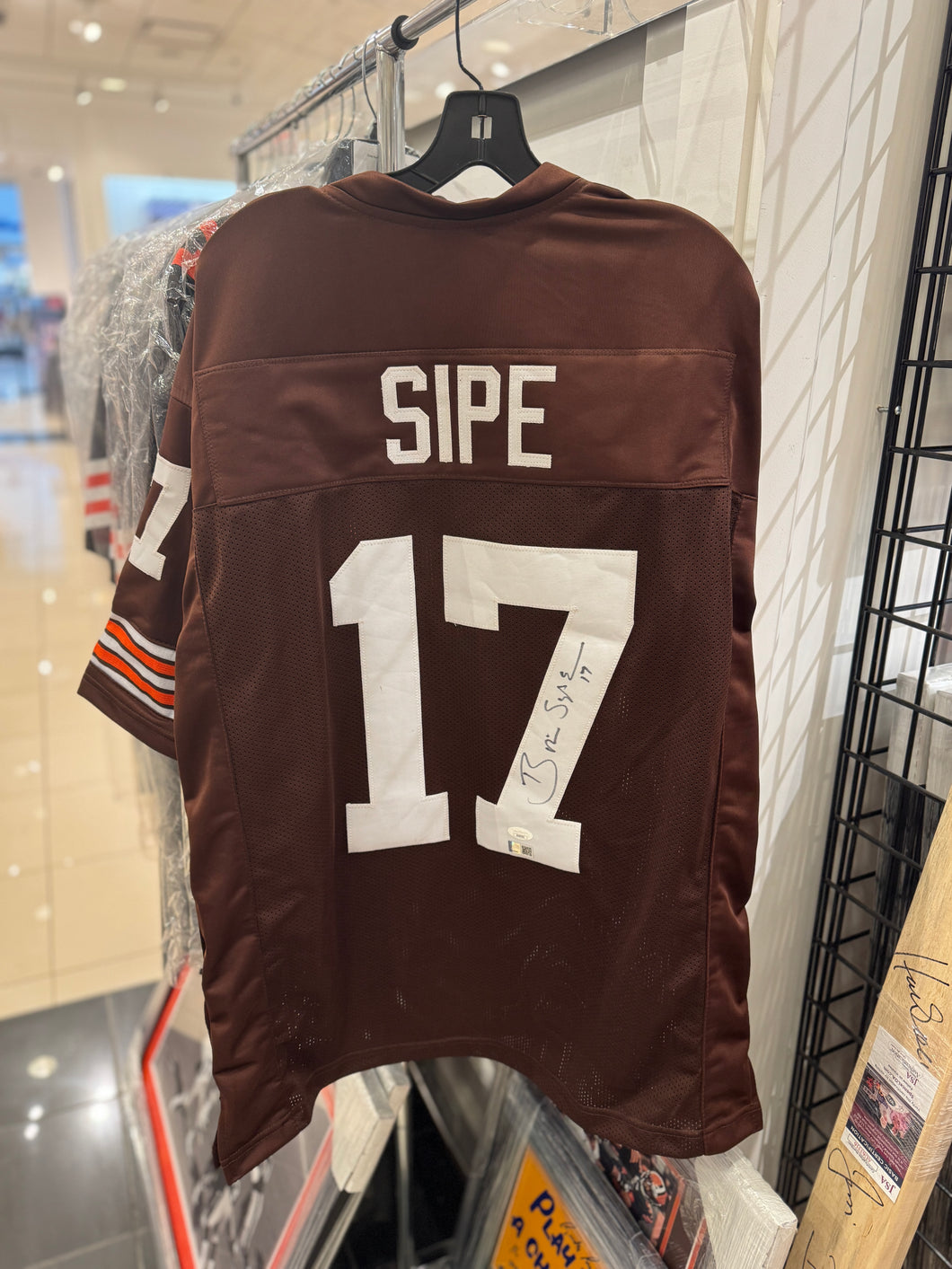 Cleveland Browns Brian Sipe Hand Signed Autographed Custom Brown Jersey DUAL COA