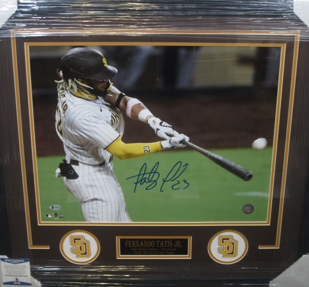 San Diego Padres Fernando Tatis Jr. Signed 16x20 Photo Framed & Matted with BECKETT COA