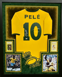 Brazil CBD Soccer Club Pele Hand Signed Autographed Custom Yellow